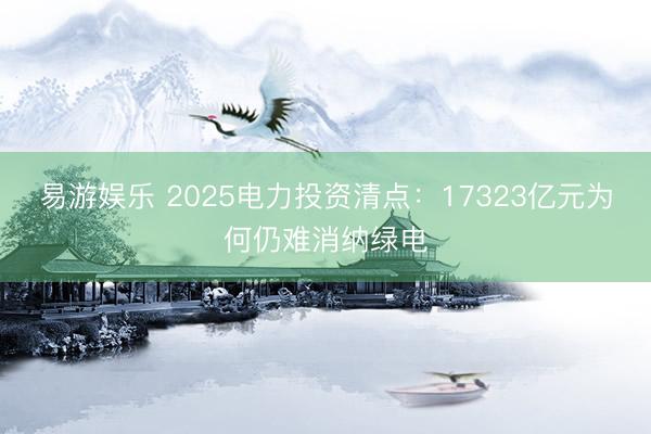 易游娱乐 2025电力投资清点：17323亿元为何仍难消纳绿电