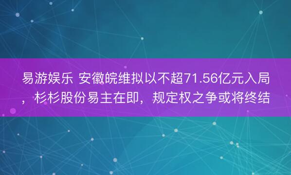 易游娱乐 安徽皖维拟以不超71.56亿元入局，杉杉股份易主在即，规定权之争或将终结