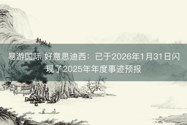 易游国际 好意思迪西：已于2026年1月31日闪现了2025年年度事迹预报
