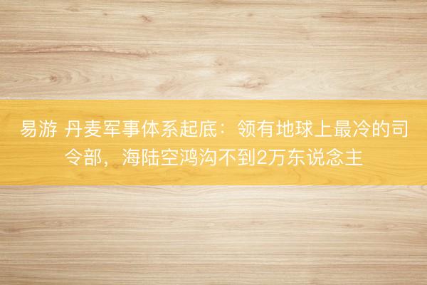 易游 丹麦军事体系起底：领有地球上最冷的司令部，海陆空鸿沟不到2万东说念主