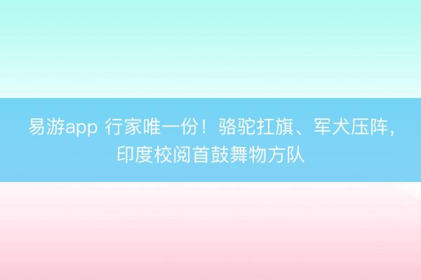 易游app 行家唯一份！骆驼扛旗、军犬压阵，印度校阅首鼓舞物方队