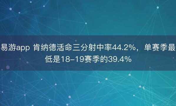 易游app 肯纳德活命三分射中率44.2%，单赛季最低是18-19赛季的39.4%