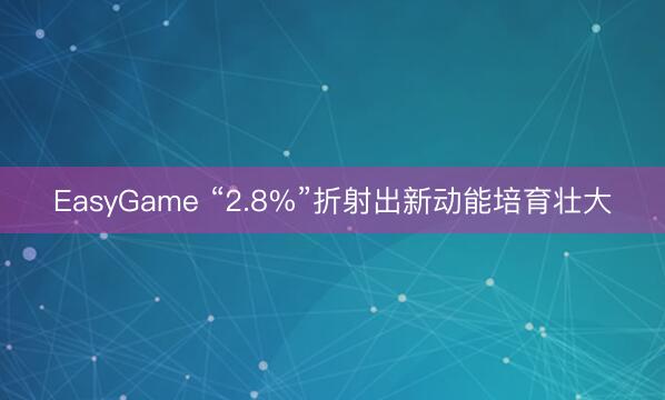 EasyGame “2.8%”折射出新动能培育壮大