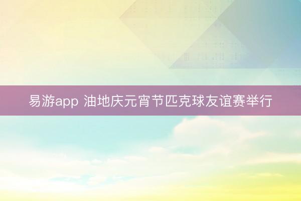 易游app 油地庆元宵节匹克球友谊赛举行