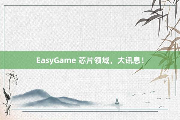 EasyGame 芯片领域，大讯息！