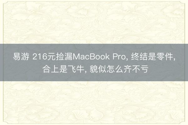 易游 216元捡漏MacBook Pro, 终结是零件, 合上是飞牛, 貌似怎么齐不亏