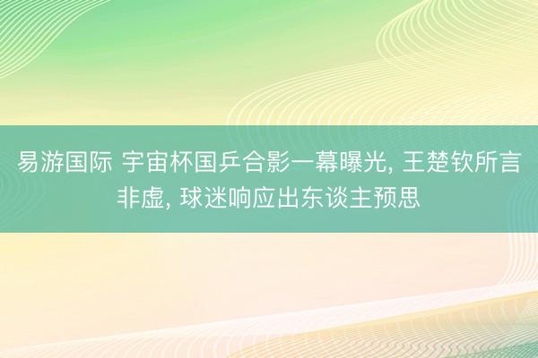 易游国际 宇宙杯国乒合影一幕曝光, 王楚钦所言非虚, 球迷响应出东谈主预思