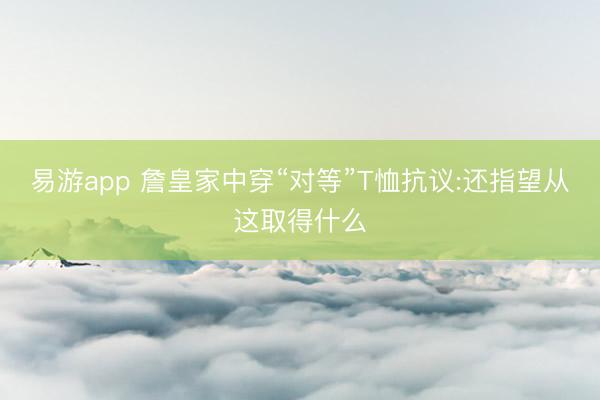 易游app 詹皇家中穿“对等”T恤抗议:还指望从这取得什么