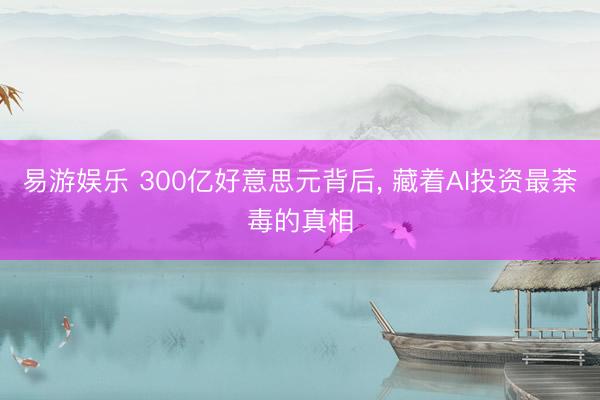 易游娱乐 300亿好意思元背后， 藏着AI投资最荼毒的真相