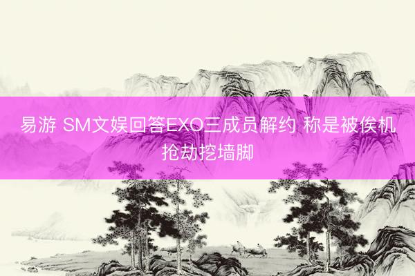 易游 SM文娱回答EXO三成员解约 称是被俟机抢劫挖墙脚