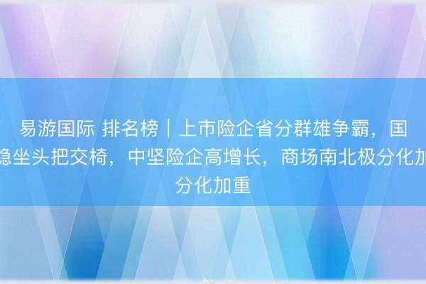 易游国际 排名榜｜上市险企省分群雄争霸，国寿稳坐头把交椅，中坚险企高增长，商场南北极分化加重