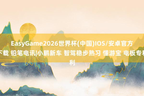 EasyGame2026世界杯(中国)IOS/安卓官方下载 铅笔电讯|小鹏新车 智驾稳步熟习 懂游宝 电板专利