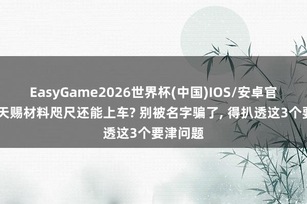 EasyGame2026世界杯(中国)IOS/安卓官方下载 天赐材料咫尺还能上车? 别被名字骗了, 得扒透这3个要津问题