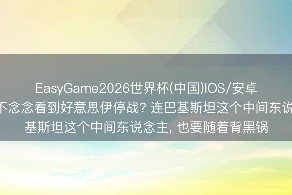 EasyGame2026世界杯(中国)IOS/安卓官方下载 有东说念主不念念看到好意思伊停战? 连巴基斯坦这个中间东说念主, 也要随着背黑锅