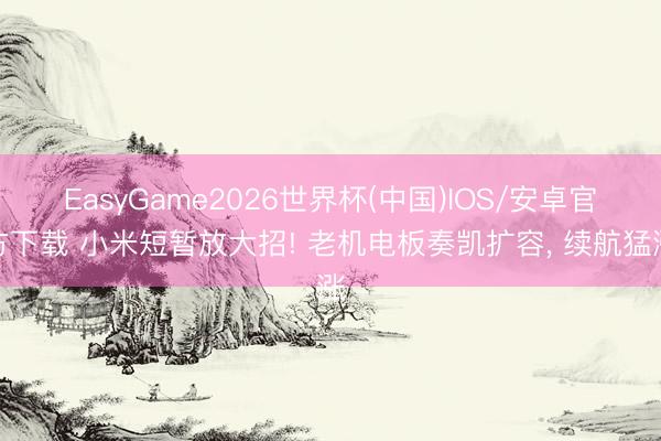 EasyGame2026世界杯(中国)IOS/安卓官方下载 小米短暂放大招! 老机电板奏凯扩容, 续航猛涨