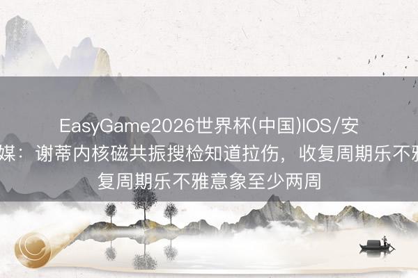 EasyGame2026世界杯(中国)IOS/安卓官方下载 津媒：谢蒂内核磁共振搜检知道拉伤，收复周期乐不雅意象至少两周