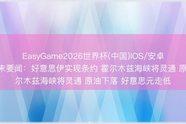 EasyGame2026世界杯(中国)IOS/安卓官方下载 6月15日周末要闻：好意思伊实现条约 霍尔木兹海峡将灵通 原油下落 好意思元走低