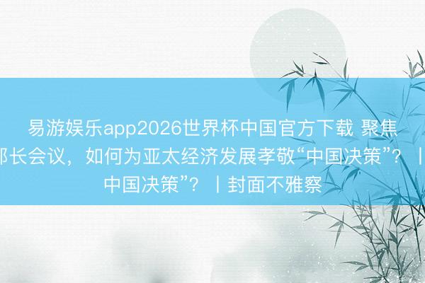 易游娱乐app2026世界杯中国官方下载 聚焦APEC买卖部长会议，如何为亚太经济发展孝敬“中国决策”？丨封面不雅察